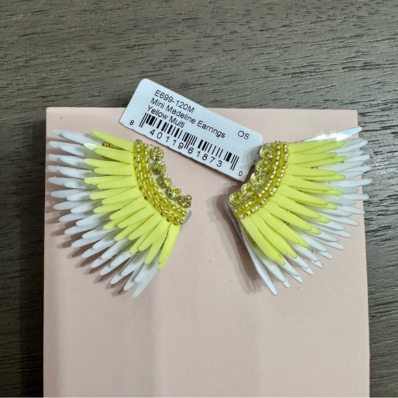 Mignonne Gavigan Mini Madeline Earrings in Yellow and White NWT - Picture 7 of 11